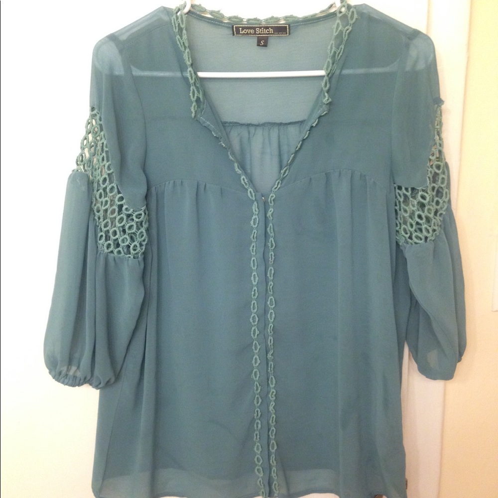 Sheer button-up blouse